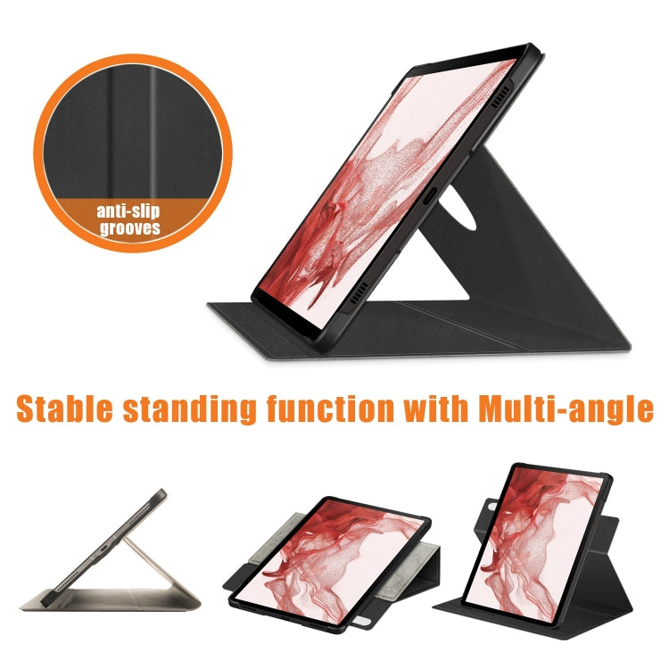 For Samsung Galaxy Tab S9 360 Rotation Stand Smart Leather Tablet Case(Grey) - Galaxy Tab S9 Cases by PMC Jewellery | Online Shopping South Africa | PMC Jewellery | Buy Now Pay Later Mobicred