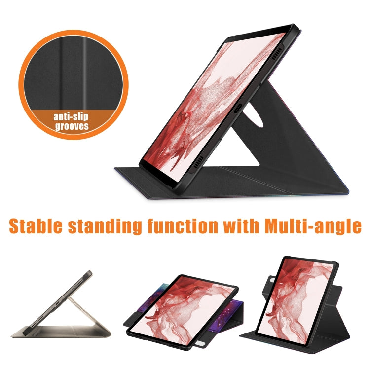 For Samsung Galaxy Tab S9 360 Rotation Stand Painted Smart Leather Tablet Case(Milky Way) - Galaxy Tab S9 Cases by PMC Jewellery | Online Shopping South Africa | PMC Jewellery | Buy Now Pay Later Mobicred