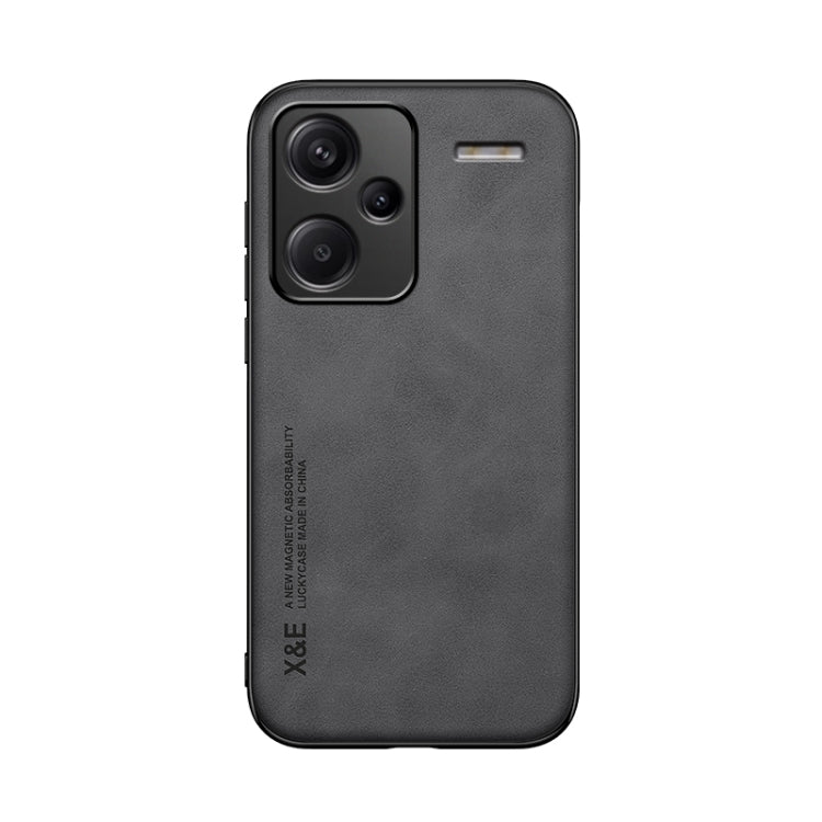 For Xiaomi Redmi Note 13 Pro+ 5G Skin Feel Magnetic Leather Back Phone Case(Dark Grey) - Note 13 Pro+ Cases by PMC TechLife | Online Shopping South Africa | PMC TechLife