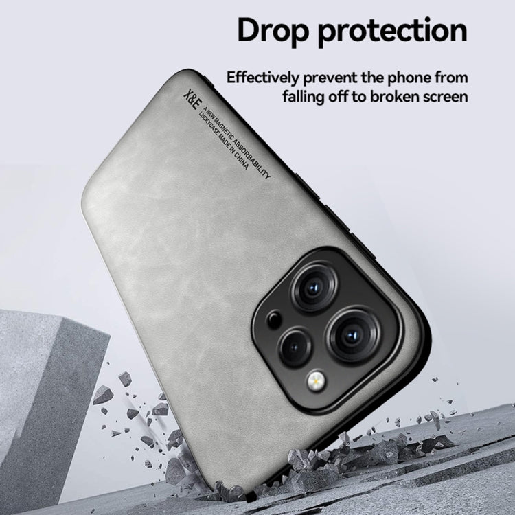 For Xiaomi 14 Skin Feel Magnetic Leather Back Phone Case(Light Grey) - free shipping - PMC TechLife - Order now!