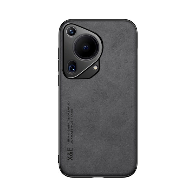 For Huawei Pura 70 Ultra Skin Feel Magnetic Leather Back Phone Case(Dark Grey) - Huawei Cases by PMC Jewellery | Online Shopping South Africa | PMC Jewellery | Buy Now Pay Later Mobicred