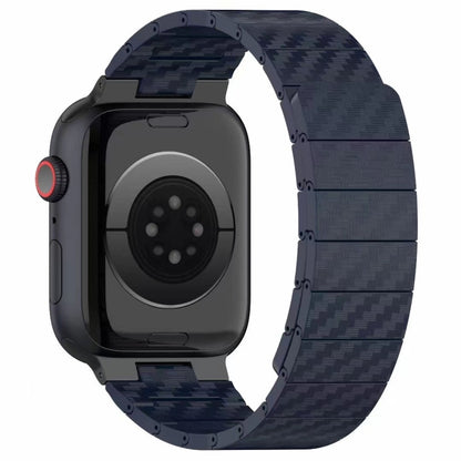 For Apple Watch SE 2023 44mm Carbon Fiber Magnetic Loop Watch Band(Midnight Blue) - Watch Bands by PMC Jewellery | Online Shopping South Africa | PMC Jewellery