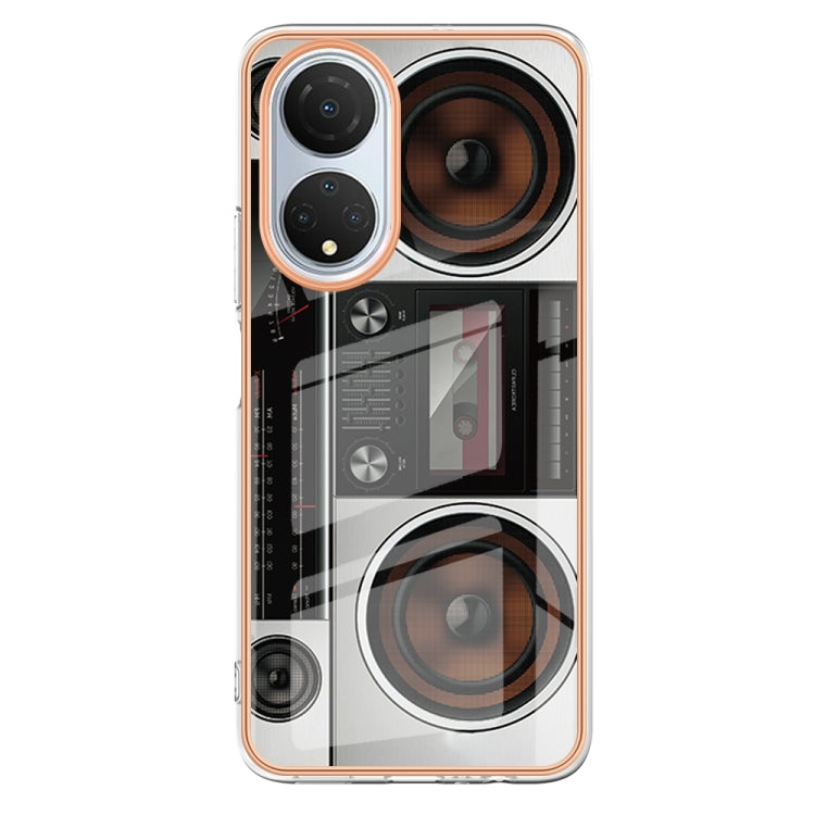 For Honor X7 Electroplating Marble Dual-side IMD Phone Case(Retro Radio) - Honor Cases by PMC TechLife | Online Shopping South Africa | PMC TechLife | Buy Now Pay Later Mobicred