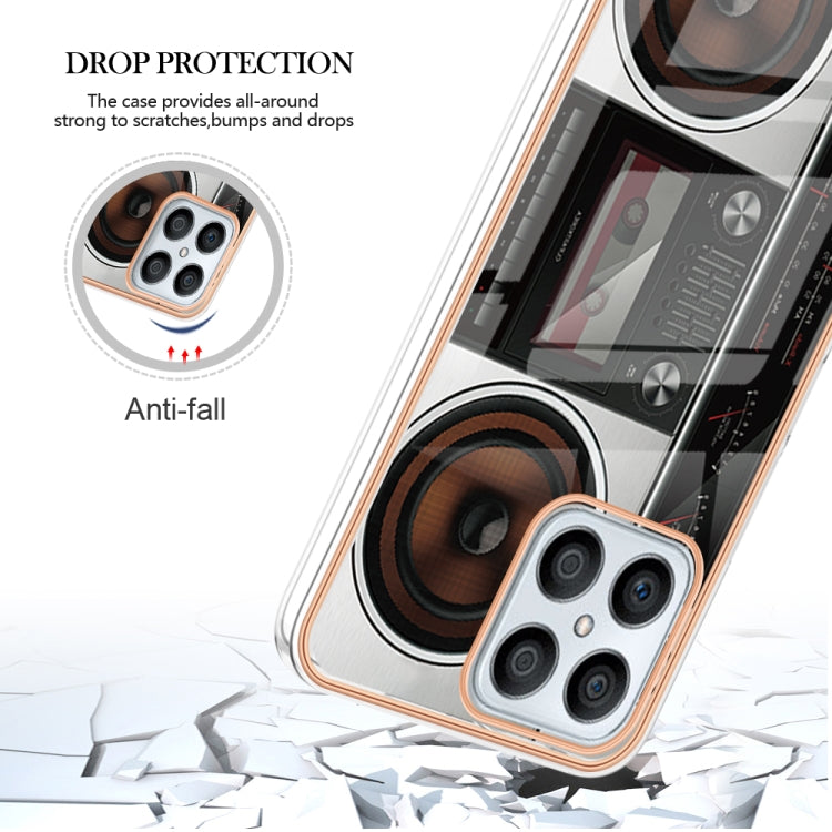 For Honor X8 4G Electroplating Marble Dual-side IMD Phone Case(Retro Radio) - free shipping - PMC TechLife - Order now!