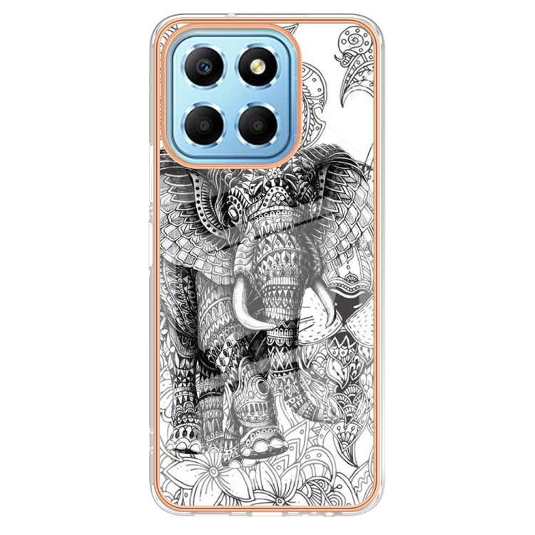 For Honor X8 5G / X6 4G Electroplating Marble Dual-side IMD Phone Case(Totem Elephant) - Honor Cases by PMC TechLife | Online Shopping South Africa | PMC TechLife | Buy Now Pay Later Mobicred