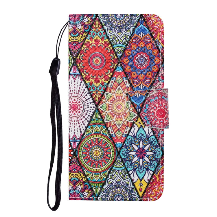 For iPhone 16 3D Colored Drawing Flip Leather Phone Case(Rhombus Totem) - iPhone 16 Cases by PMC TechLife | Online Shopping South Africa | PMC TechLife | Buy Now Pay Later Mobicred