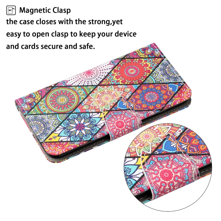 For iPhone 16 3D Colored Drawing Flip Leather Phone Case(Rhombus Totem) - iPhone 16 Cases by PMC TechLife | Online Shopping South Africa | PMC TechLife | Buy Now Pay Later Mobicred