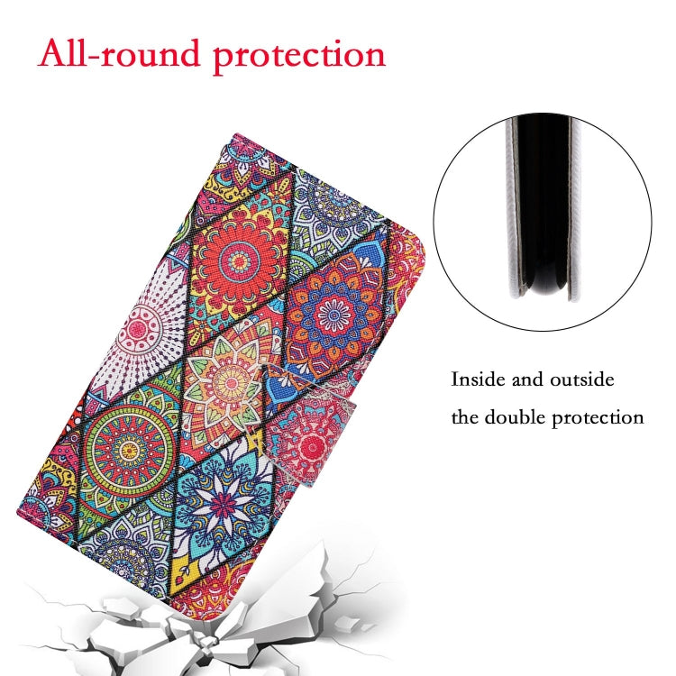 For iPhone 16 3D Colored Drawing Flip Leather Phone Case(Rhombus Totem) - iPhone 16 Cases by PMC TechLife | Online Shopping South Africa | PMC TechLife | Buy Now Pay Later Mobicred