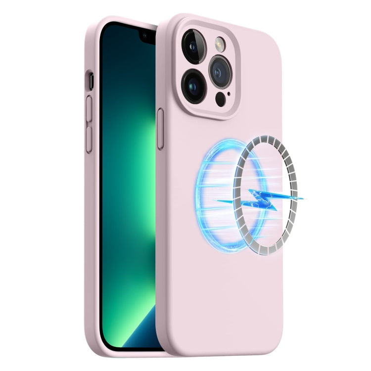 For iPhone 13 Pro LK MagSafe Magnetic Silicone Phone Case(Pink) - iPhone 13 Pro Cases by PMC Jewellery | Online Shopping South Africa | PMC Jewellery