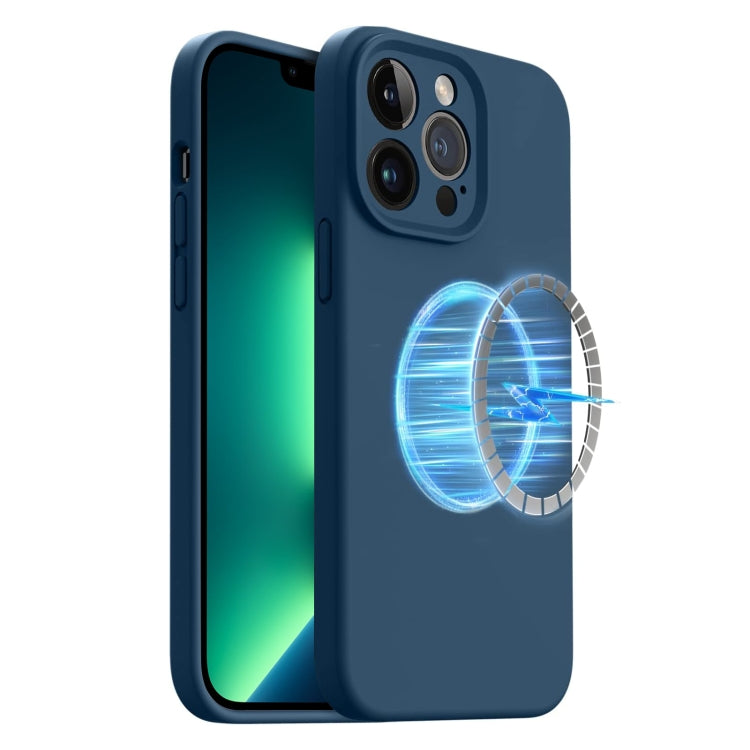 For iPhone 13 Pro LK MagSafe Magnetic Silicone Phone Case(Blue) - iPhone 13 Pro Cases by PMC Jewellery | Online Shopping South Africa | PMC Jewellery