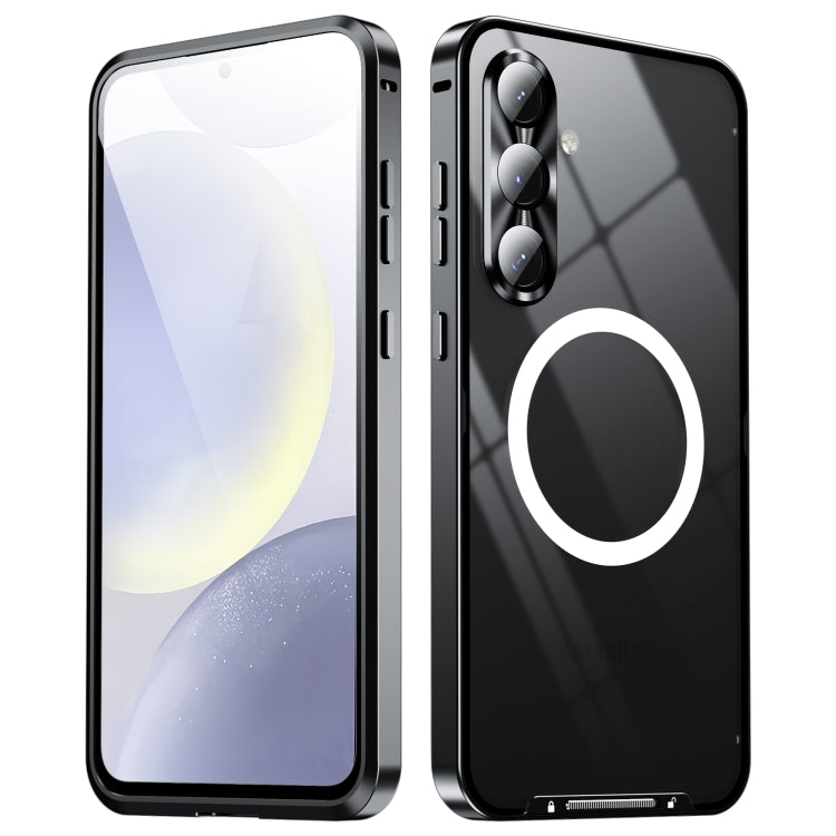 For Samsung Galaxy S24 FE 5G MagSafe Magnetic Frosted Metal Phone Case(Black) - Galaxy S24 FE 5G Cases by PMC Jewellery | Online Shopping South Africa | PMC Jewellery | Buy Now Pay Later Mobicred