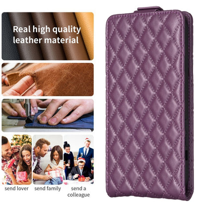 For Redmi Note 12 Pro Global Diamond Lattice Vertical Flip Leather Phone Case(Dark Purple) - Xiaomi Cases by PMC Jewellery | Online Shopping South Africa | PMC Jewellery | Buy Now Pay Later Mobicred