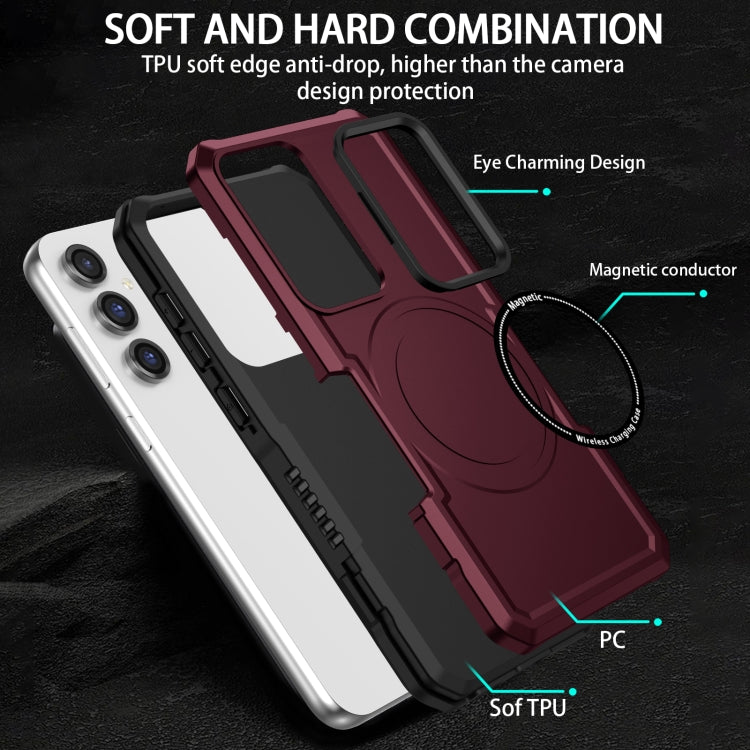 For Samsung Galaxy S23 FE MagSafe Shockproof Armor Phone Case(Wine Red) - Galaxy S23 5G Cases by PMC TechLife | Online Shopping South Africa | PMC TechLife