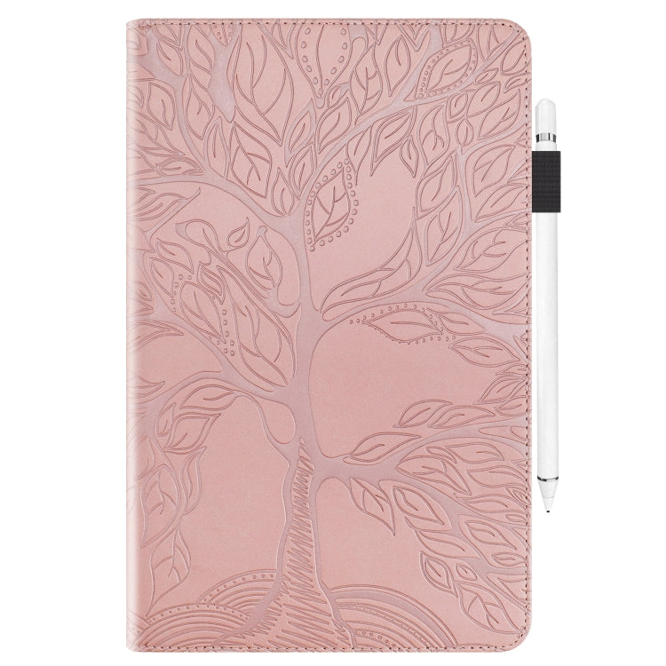 For Samsung Galaxy Tab S8 / S7 Life Tree Series Horizontal Flip Leather Tablet Case(Rose Gold) - Galaxy Tab S8 Cases by PMC Jewellery | Online Shopping South Africa | PMC Jewellery | Buy Now Pay Later Mobicred