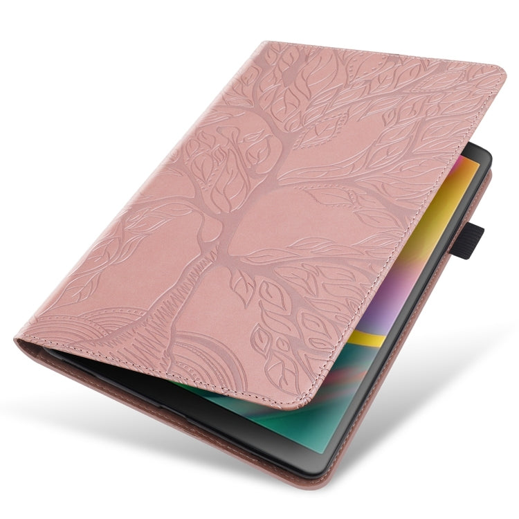 For Samsung Galaxy Tab S9 Ultra Life Tree Series Horizontal Flip Leather Tablet Case(Rose Gold) - Galaxy Tab S9 Ultra Cases by PMC Jewellery | Online Shopping South Africa | PMC Jewellery | Buy Now Pay Later Mobicred