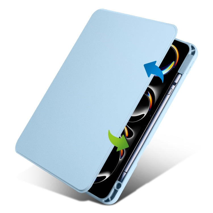 For iPad Pro 11 2024 Acrylic 360 Rotation Detachable Leather Tablet Case(Ice Blue) - iPad Pro 11 2024 Cases by PMC TechLife | Online Shopping South Africa | PMC TechLife | Buy Now Pay Later Mobicred