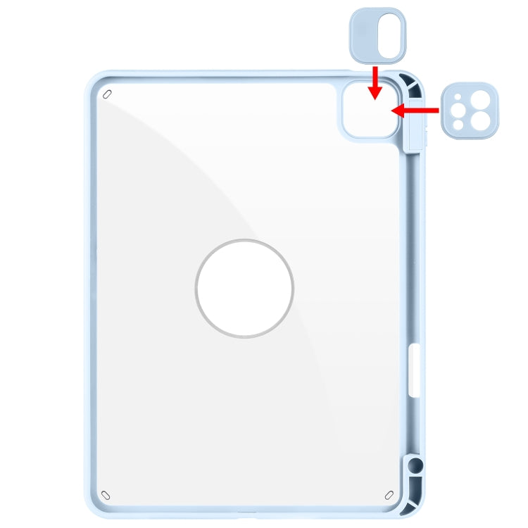 For iPad Pro 11 2024 Acrylic 360 Rotation Detachable Leather Tablet Case(Ice Blue) - iPad Pro 11 2024 Cases by PMC TechLife | Online Shopping South Africa | PMC TechLife | Buy Now Pay Later Mobicred