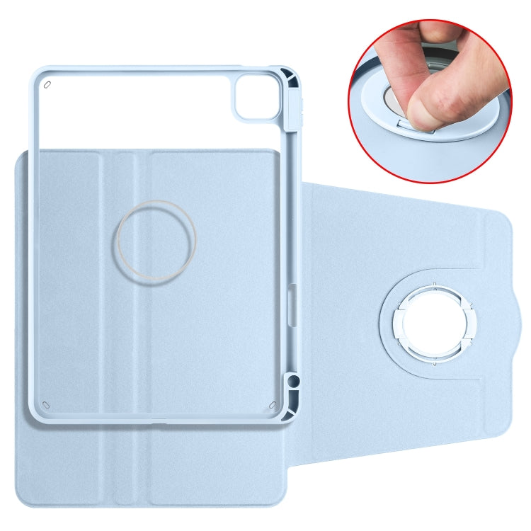 For iPad Pro 11 2024 Acrylic 360 Rotation Detachable Leather Tablet Case(Ice Blue) - iPad Pro 11 2024 Cases by PMC TechLife | Online Shopping South Africa | PMC TechLife | Buy Now Pay Later Mobicred