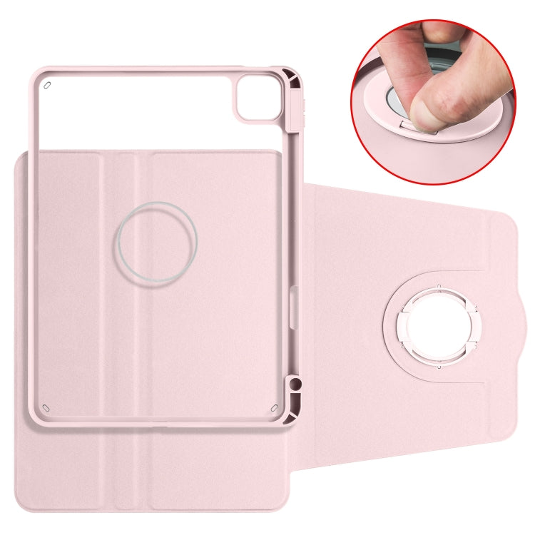 For iPad Pro 11 2024 Acrylic 360 Rotation Detachable Leather Tablet Case(Sand Pink) - iPad Pro 11 2024 Cases by PMC TechLife | Online Shopping South Africa | PMC TechLife | Buy Now Pay Later Mobicred