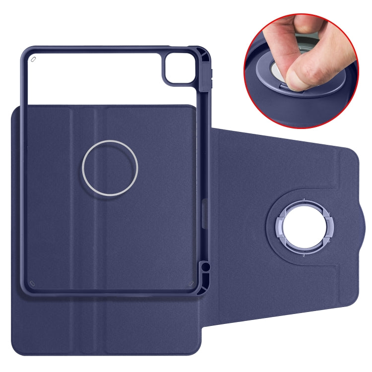 For iPad Pro 11 2024 Acrylic 360 Rotation Detachable Leather Tablet Case(Dark Blue) - iPad Pro 11 2024 Cases by PMC TechLife | Online Shopping South Africa | PMC TechLife | Buy Now Pay Later Mobicred