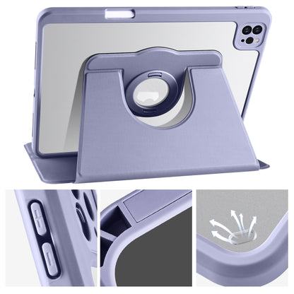 For iPad Pro 11 2024 Acrylic 360 Rotation Detachable Leather Tablet Case(Lavender Purple) - iPad Pro 11 2024 Cases by PMC Jewellery | Online Shopping South Africa | PMC Jewellery | Buy Now Pay Later Mobicred