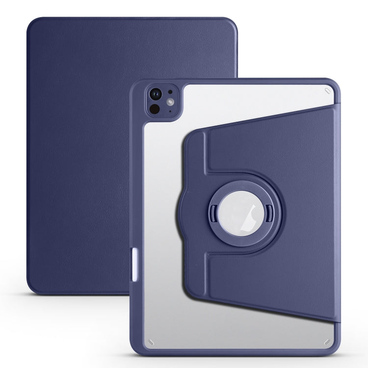 For iPad Pro 13 2024 Acrylic 360 Rotation Detachable Leather Tablet Case(Dark Blue) - iPad Pro 13 2024 Cases by PMC TechLife | Online Shopping South Africa | PMC TechLife | Buy Now Pay Later Mobicred
