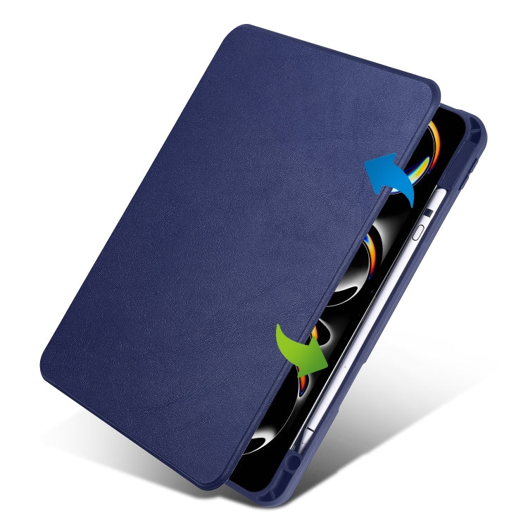 For iPad Pro 13 2024 Acrylic 360 Rotation Detachable Leather Tablet Case(Dark Blue) - iPad Pro 13 2024 Cases by PMC TechLife | Online Shopping South Africa | PMC TechLife | Buy Now Pay Later Mobicred