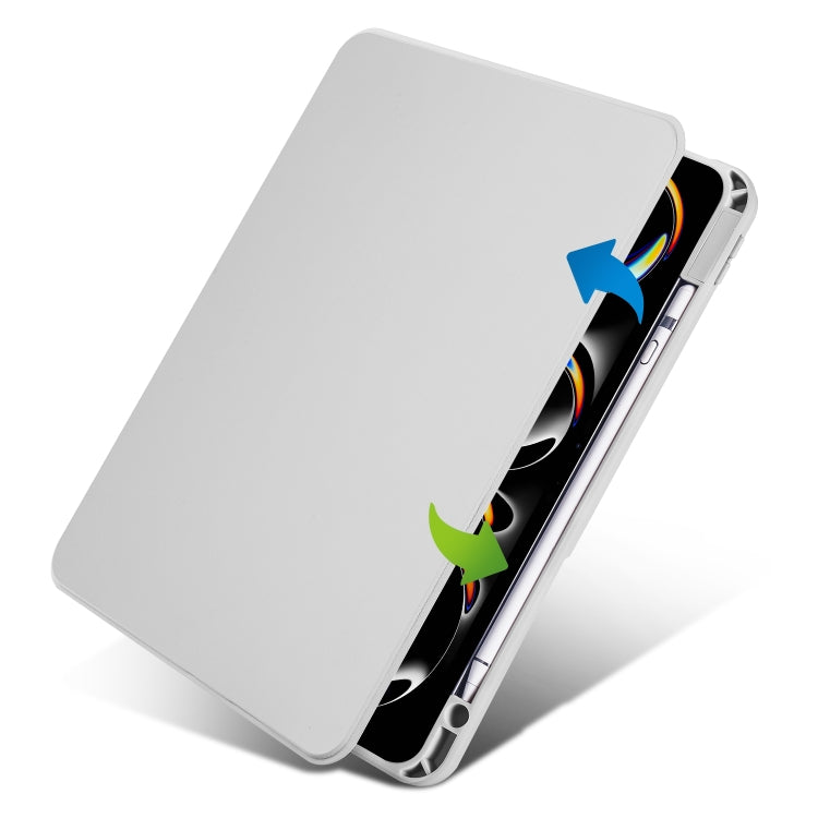 For iPad Pro 13 2024 Acrylic 360 Rotation Detachable Leather Tablet Case(Grey) - iPad Pro 13 2024 Cases by PMC TechLife | Online Shopping South Africa | PMC TechLife | Buy Now Pay Later Mobicred