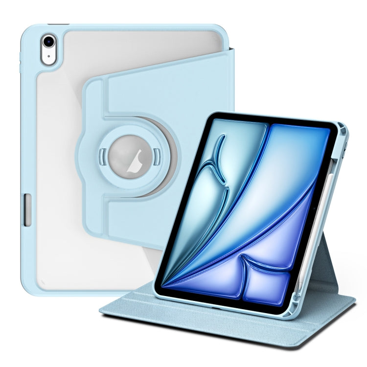 For iPad Air 11 2025 / 2024 Acrylic 360 Rotation Detachable Leather Tablet Case(Ice Blue) - free shipping - PMC TechLife - Order now!