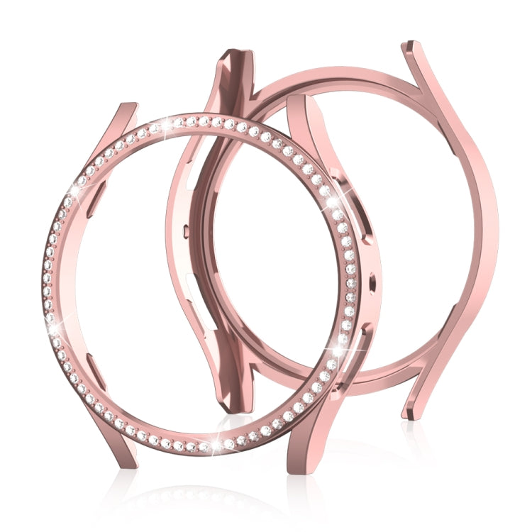For Samsung Galaxy Watch 6 44mm Diamond Hollow PC Watch Protective Case(Pink) - Watch Cases by PMC TechLife | Online Shopping South Africa | PMC TechLife