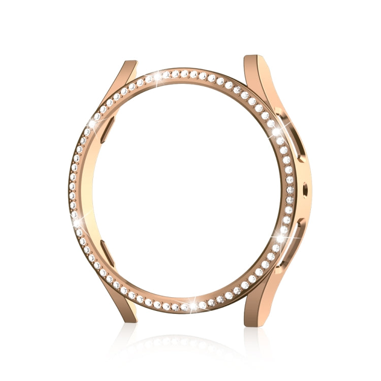 For Samsung Galaxy Watch 6 44mm Diamond Hollow PC Watch Protective Case(Rose Gold) - Watch Cases by PMC TechLife | Online Shopping South Africa | PMC TechLife