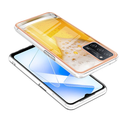 For OPPO A55 5G / A53s 5G / A54 4G Electroplating Marble Dual-side IMD Phone Case(Draft Beer) - OPPO Cases by PMC Jewellery | Online Shopping South Africa | PMC Jewellery | Buy Now Pay Later Mobicred