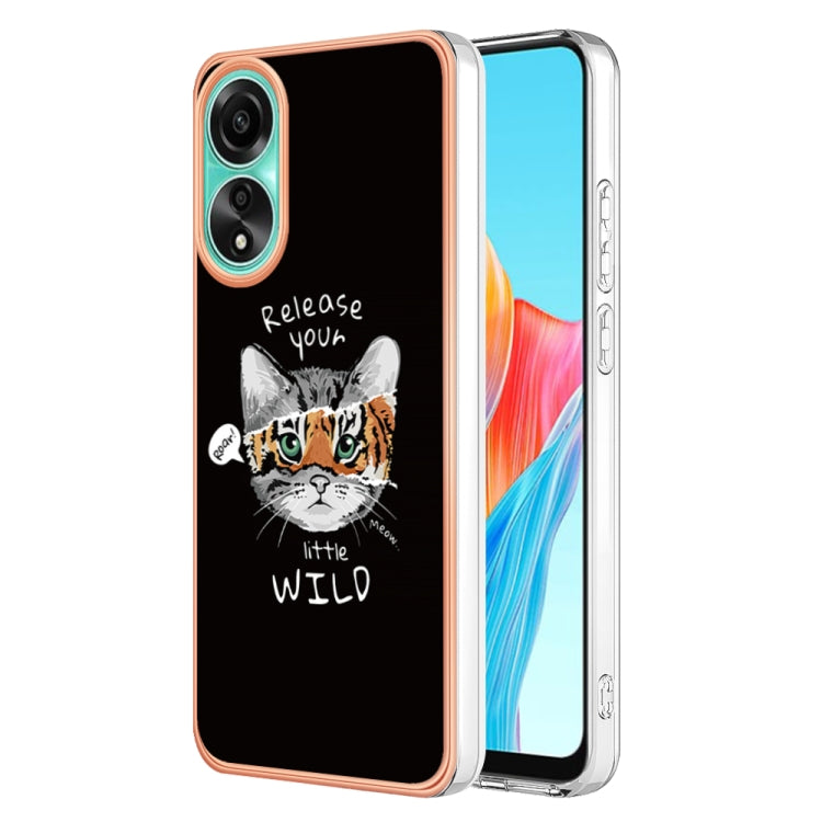 For OPPO A78 4G Electroplating Marble Dual-side IMD Phone Case(Natural Growth) - OPPO Cases by PMC TechLife | Online Shopping South Africa | PMC TechLife | Buy Now Pay Later Mobicred