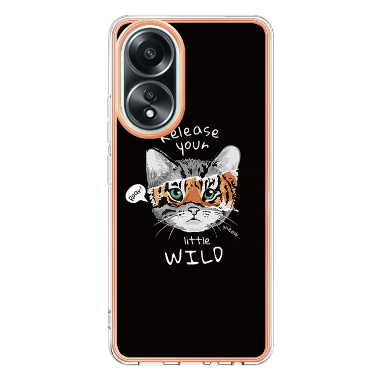 For OPPO A58 4G Electroplating Marble Dual-side IMD Phone Case(Natural Growth) - OPPO Cases by PMC Jewellery | Online Shopping South Africa | PMC Jewellery | Buy Now Pay Later Mobicred