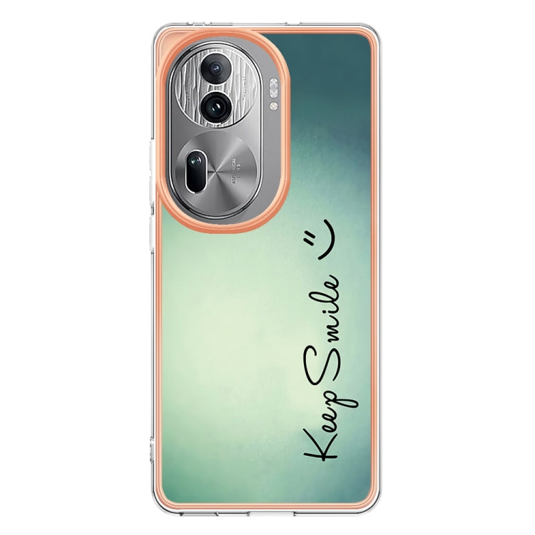 For OPPO Reno11 Pro 5G Global Electroplating Marble Dual-side IMD Phone Case(Smile) - Reno11 Pro Cases by PMC Jewellery | Online Shopping South Africa | PMC Jewellery | Buy Now Pay Later Mobicred