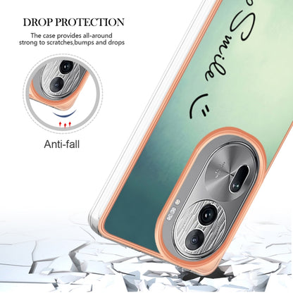 For OPPO Reno11 Pro 5G Global Electroplating Marble Dual-side IMD Phone Case(Smile) - Reno11 Pro Cases by PMC Jewellery | Online Shopping South Africa | PMC Jewellery | Buy Now Pay Later Mobicred