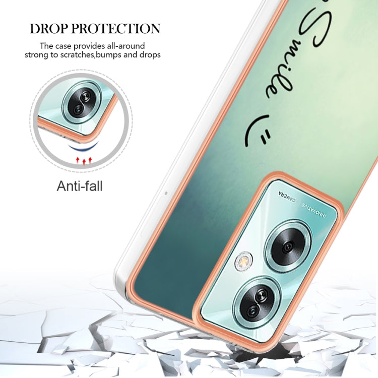 For OPPO A79 5G Global Electroplating Marble Dual-side IMD Phone Case(Smile) - OPPO Cases by PMC Jewellery | Online Shopping South Africa | PMC Jewellery | Buy Now Pay Later Mobicred