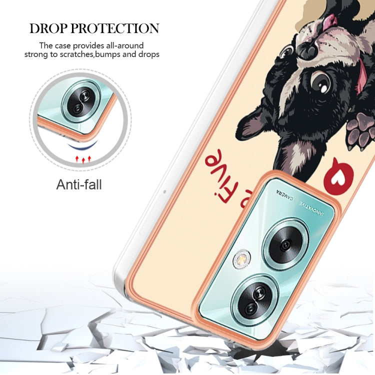 For OPPO A79 5G Global Electroplating Marble Dual-side IMD Phone Case(Lucky Dog) - OPPO Cases by PMC Jewellery | Online Shopping South Africa | PMC Jewellery | Buy Now Pay Later Mobicred