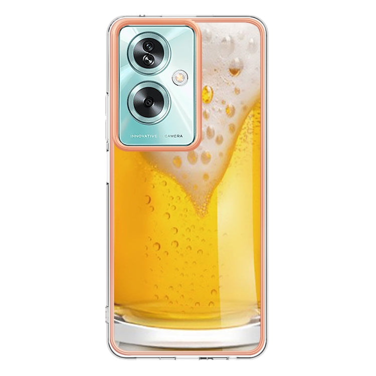 For OPPO A79 5G Global Electroplating Marble Dual-side IMD Phone Case(Draft Beer) - OPPO Cases by PMC Jewellery | Online Shopping South Africa | PMC Jewellery | Buy Now Pay Later Mobicred