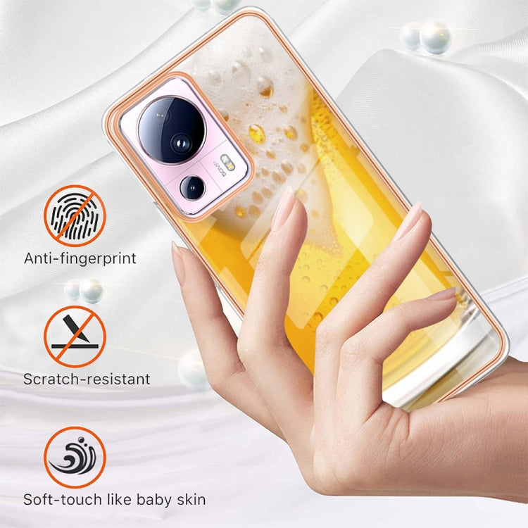 For Xiaomi 13 Lite 5G Electroplating Marble Dual-side IMD Phone Case(Draft Beer) - 13 Lite Cases by PMC TechLife | Online Shopping South Africa | PMC TechLife | Buy Now Pay Later Mobicred