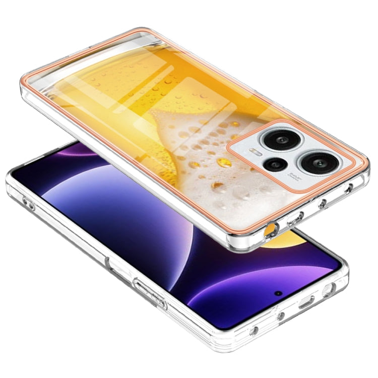 For Xiaomi Poco F5 / Redmi Note 12 Turbo Electroplating Marble Dual-side IMD Phone Case(Draft Beer) - Xiaomi Cases by PMC TechLife | Online Shopping South Africa | PMC TechLife | Buy Now Pay Later Mobicred