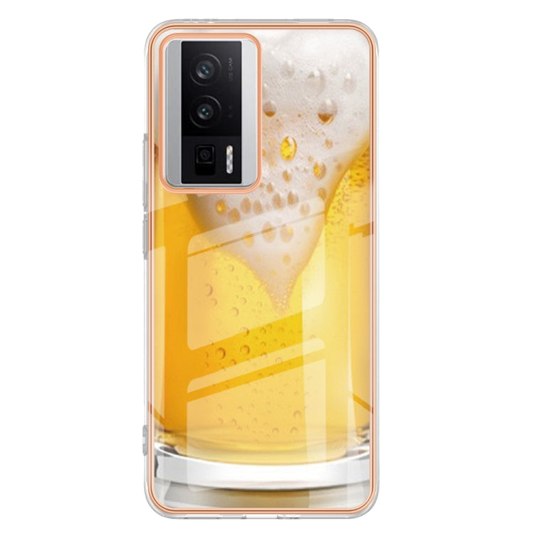 For Xiaomi Poco F5 Pro 5G / Redmi K60 Electroplating Marble Dual-side IMD Phone Case(Draft Beer) - Xiaomi Cases by PMC Jewellery | Online Shopping South Africa | PMC Jewellery | Buy Now Pay Later Mobicred