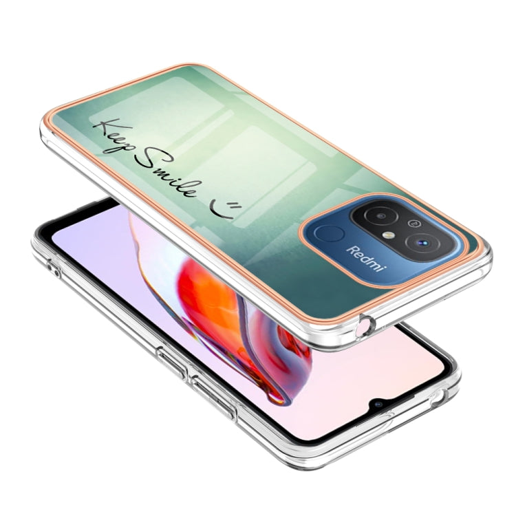 For Xiaomi Redmi 12C / 11A 4G Electroplating Marble Dual-side IMD Phone Case(Smile) - Xiaomi Cases by PMC TechLife | Online Shopping South Africa | PMC TechLife | Buy Now Pay Later Mobicred
