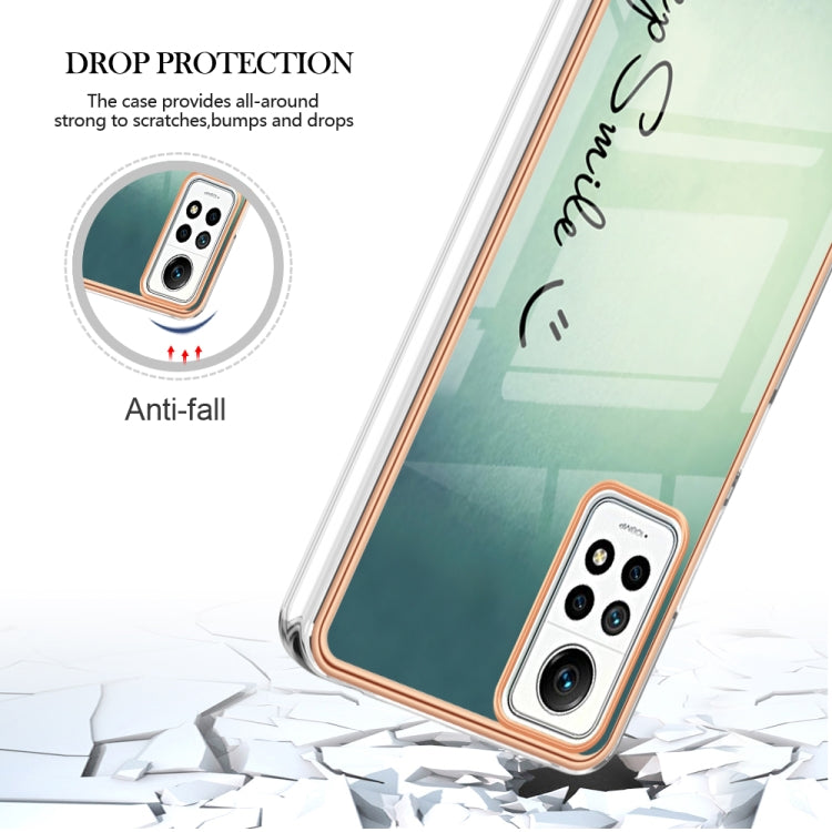 For Xiaomi Redmi Note 12 Pro 4G Global Electroplating Marble Dual-side IMD Phone Case(Smile) - Xiaomi Cases by PMC TechLife | Online Shopping South Africa | PMC TechLife | Buy Now Pay Later Mobicred