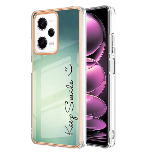 For Xiaomi Redmi Note 12 Pro 5G Global Electroplating Marble Dual-side IMD Phone Case(Smile) - Xiaomi Cases by PMC Jewellery | Online Shopping South Africa | PMC Jewellery | Buy Now Pay Later Mobicred