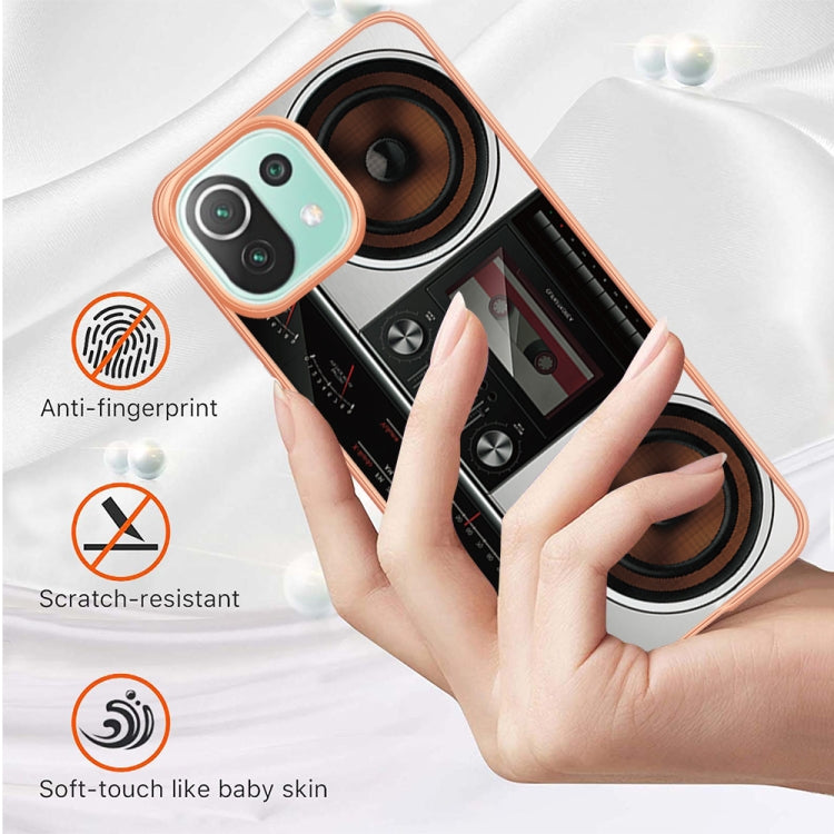For Xiaomi 11 Lite Electroplating Marble Dual-side IMD Phone Case(Retro Radio) - Xiaomi Cases by PMC TechLife | Online Shopping South Africa | PMC TechLife | Buy Now Pay Later Mobicred
