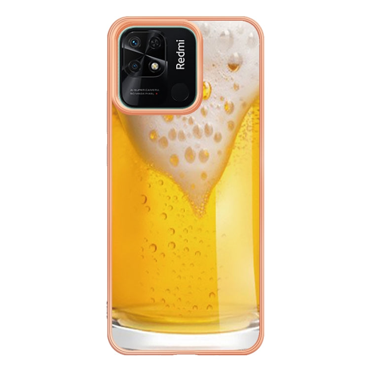 For Xiaomi Redmi 10C Electroplating Marble Dual-side IMD Phone Case(Draft Beer) - Xiaomi Cases by PMC Jewellery | Online Shopping South Africa | PMC Jewellery | Buy Now Pay Later Mobicred