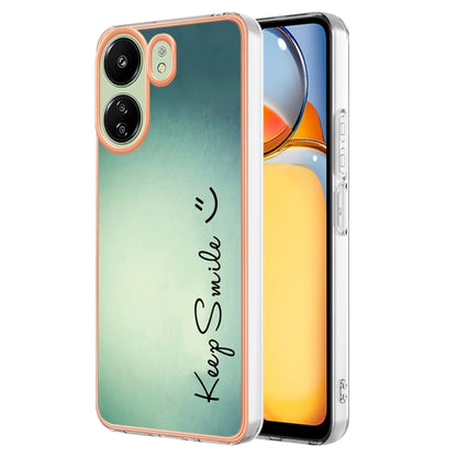 For Xiaomi Redmi 13C 4G Electroplating Marble Dual-side IMD Phone Case(Smile) - 13C Cases by PMC Jewellery | Online Shopping South Africa | PMC Jewellery | Buy Now Pay Later Mobicred