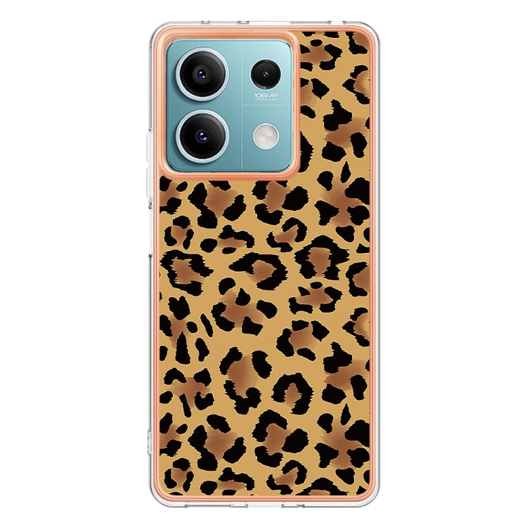 For Xiaomi Redmi Note 13 5G Electroplating Marble Dual-side IMD Phone Case(Leopard Print) - Note 13 Cases by PMC Jewellery | Online Shopping South Africa | PMC Jewellery | Buy Now Pay Later Mobicred