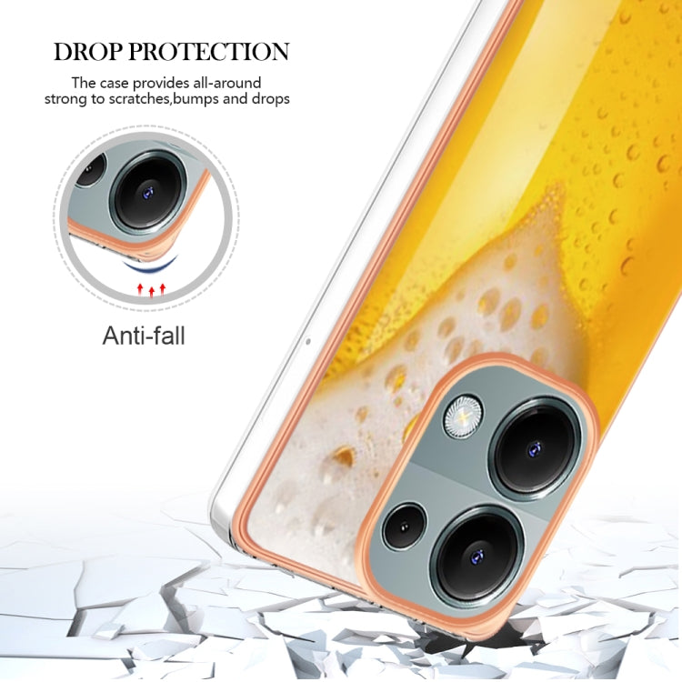 For Xiaomi Redmi Note 13 Pro 4G/Poco M6 Pro 4G Electroplating Marble Dual-side IMD Phone Case(Draft Beer) - Note 13 Pro Cases by PMC TechLife | Online Shopping South Africa | PMC TechLife | Buy Now Pay Later Mobicred